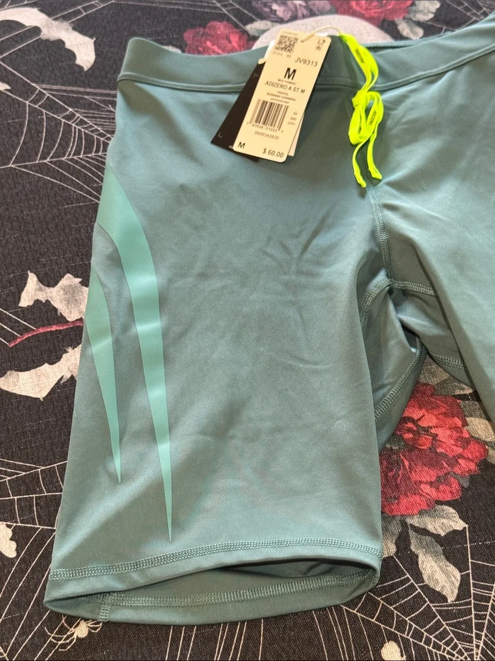 NWT Adidas Adizero Archive Running Shorts Half Tights Men's Green Teal Sz M